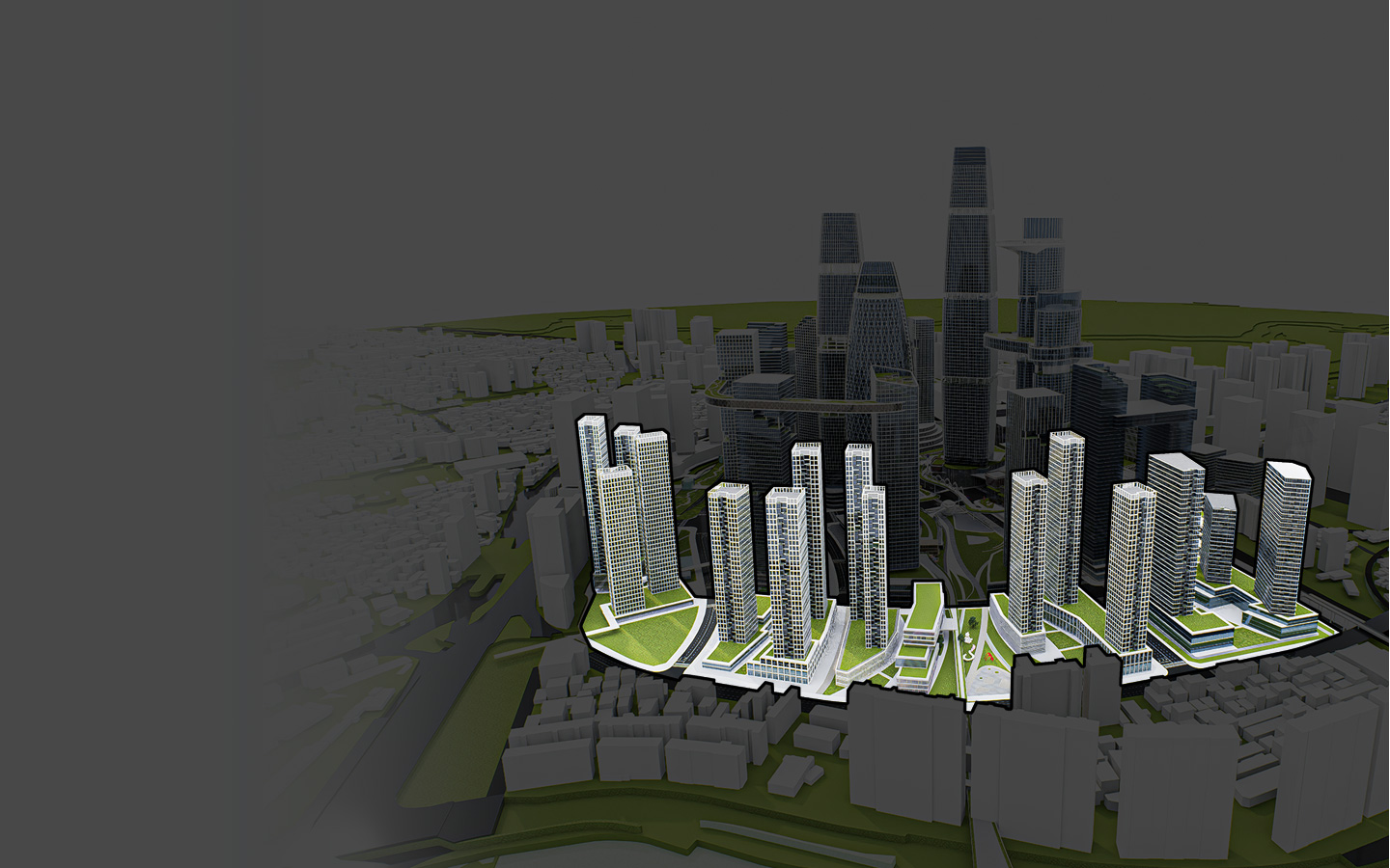 업무지원존 3D 조감도